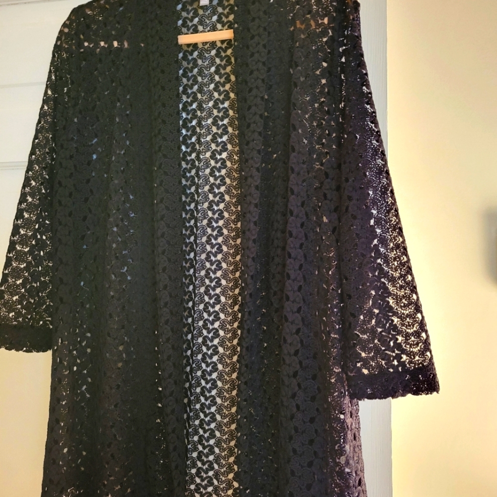 Crochet/knit cardigan - open front.